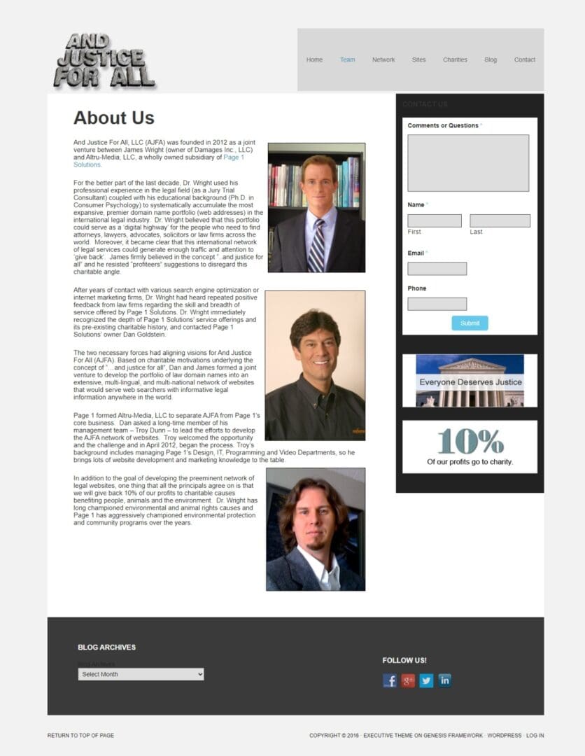 A page of an article about the law firm