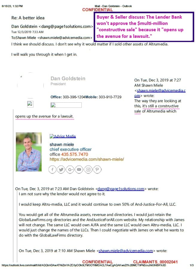 email Goldstein-Miele exclude AJFA (pt1)